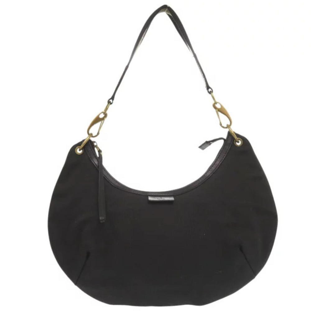 Gucci One Shoulder Hobo bag canvas leather black shoulder